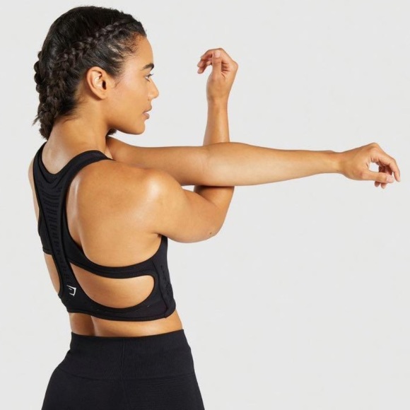 ✨Host Pick✨New Gymshark Flawless Knit Sports Bra - Black - Picture 3 of 8